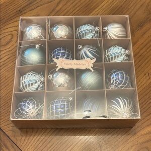 Blue and Silver Christmas Ornaments Set